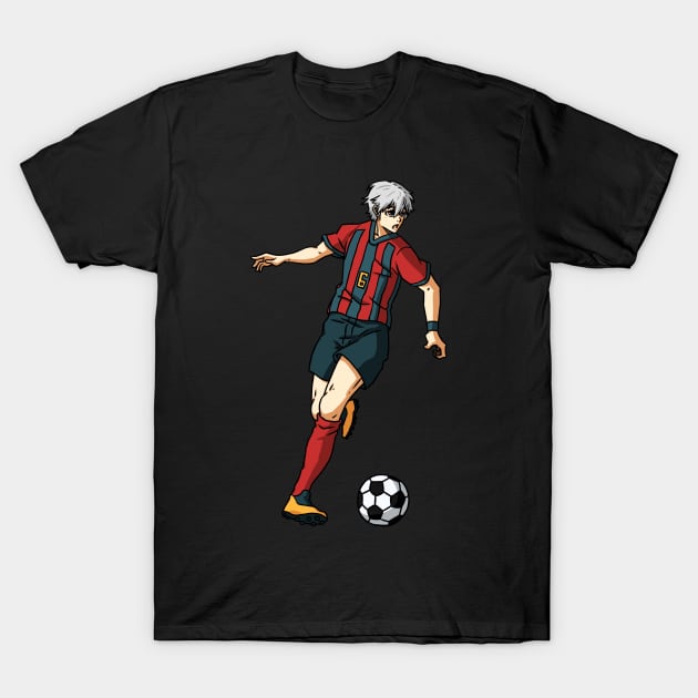 Soccer Anime Boy Husbando Weeb Aesthetic Football T-Shirt by Alex21